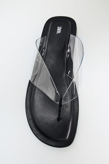 صندل شريط فينيل - شفاف by Zara