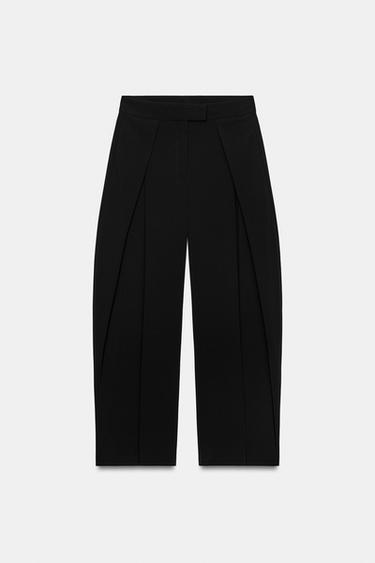 PANTALONI CON PIEGHE IN VITA ZW COLLECTION - Nero di Zara