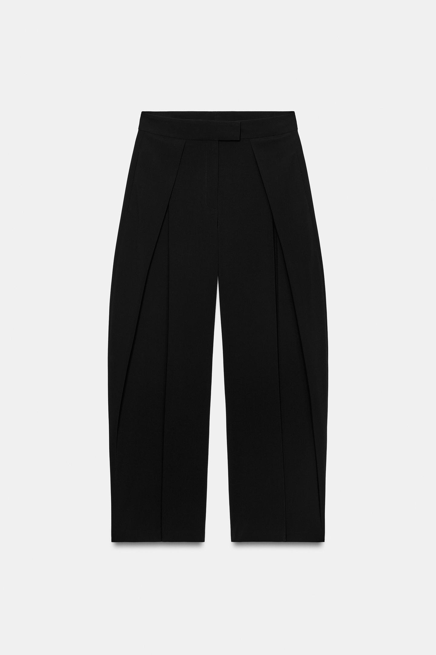 Женские брюки Zara ZW Collection Pleated Waist, цвет: Чёрный — фото 3