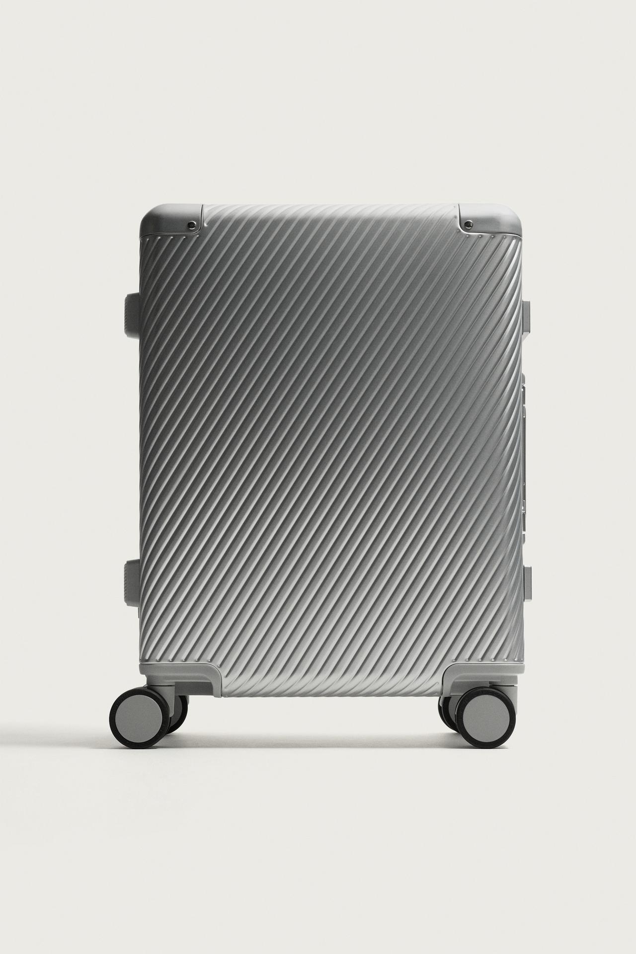 ALUMINUM CARRY-ON SUITCASE — Silver