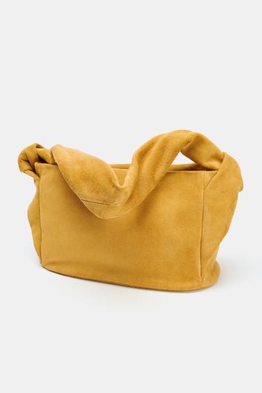 SACS EN CUIR DAIM BANDOULIÈRE - Jaune moutarde. de Zara - Image 5