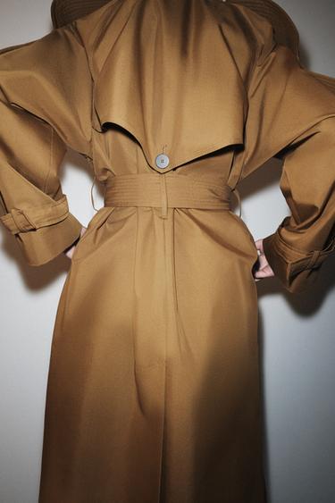 TRENCH OVERSIZE COL EFFET FOURRURE ZW COLLECTION ÉDITION LIMITÉE - Caramel de Zara - Image 2