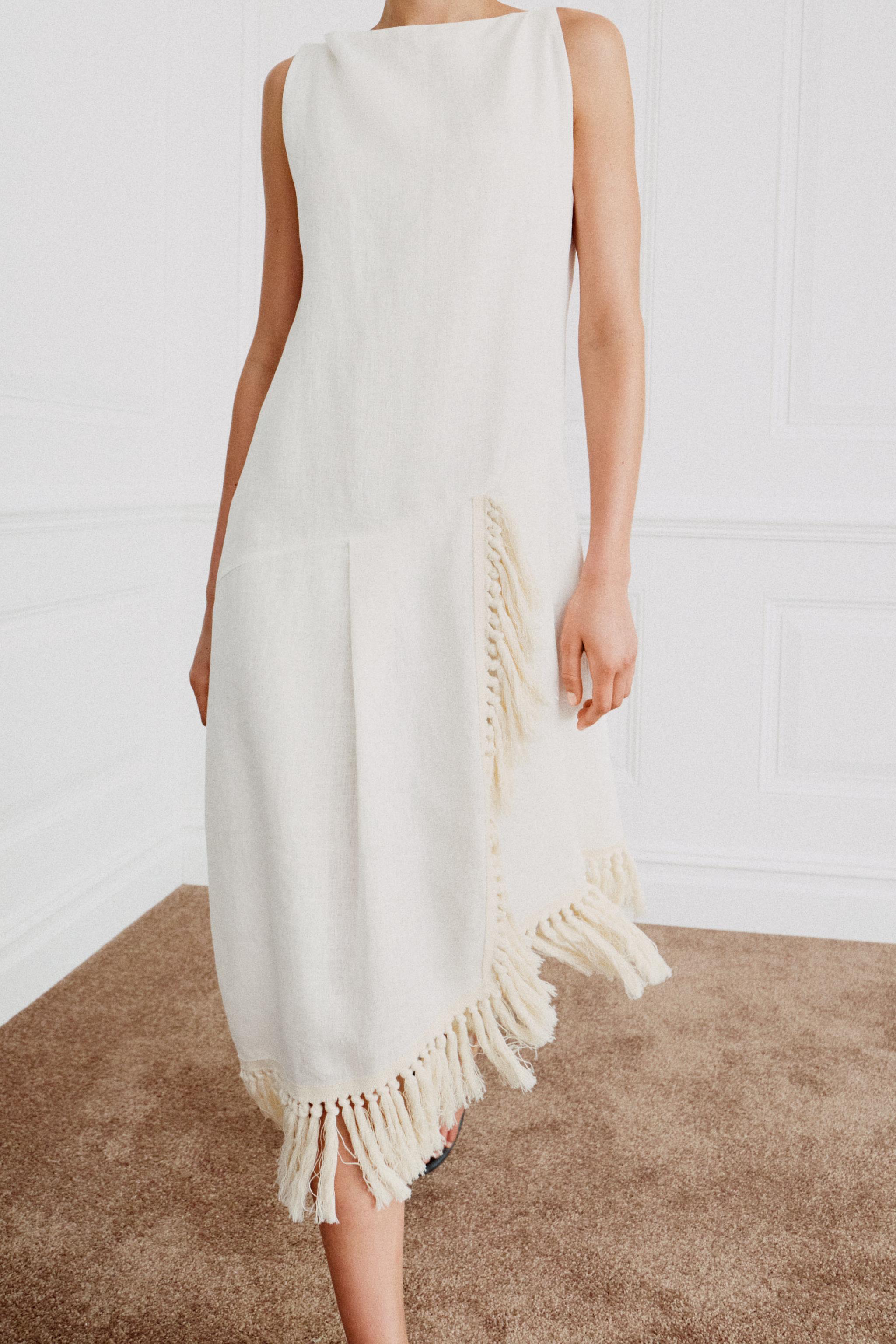 ROBE EN LIN À FRANGES ZW COLLECTION