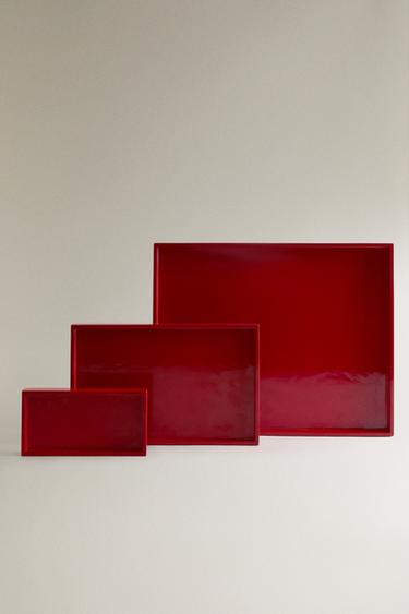 GELAKT HOUTEN DIENBLAD - Rood van Zara - Afbeelding 0