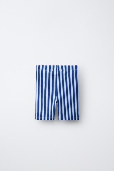 LEGGING CYCLISTE À RAYURES BRODÉ MINNIE MOUSE © DISNEY - Bleu de Zara - Image 1