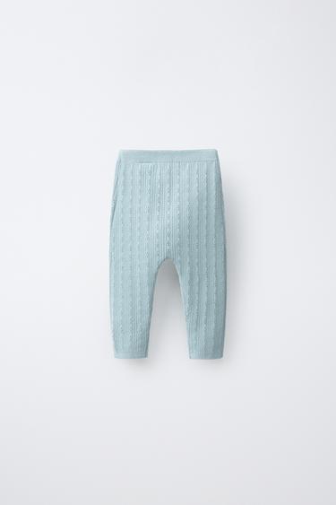 POINTELLE KNIT LEGGINGS - Light turquoise by Zara - Image 1
