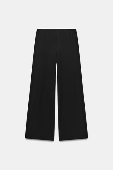 WIDE-LEG LONG TROUSERS - Black by Zara - Image 5