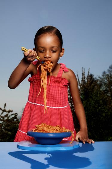 CHECK DRESS WITH WAVY TRIM CASA LAWA © X ZARA KIDS - Red / Coral by Zara