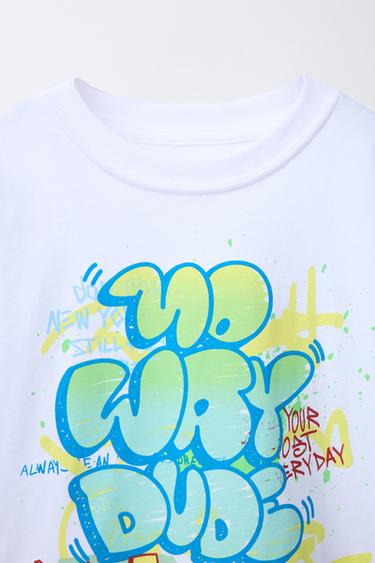 GRAFFITI PRINT T-SHIRT - White by Zara - Image 2
