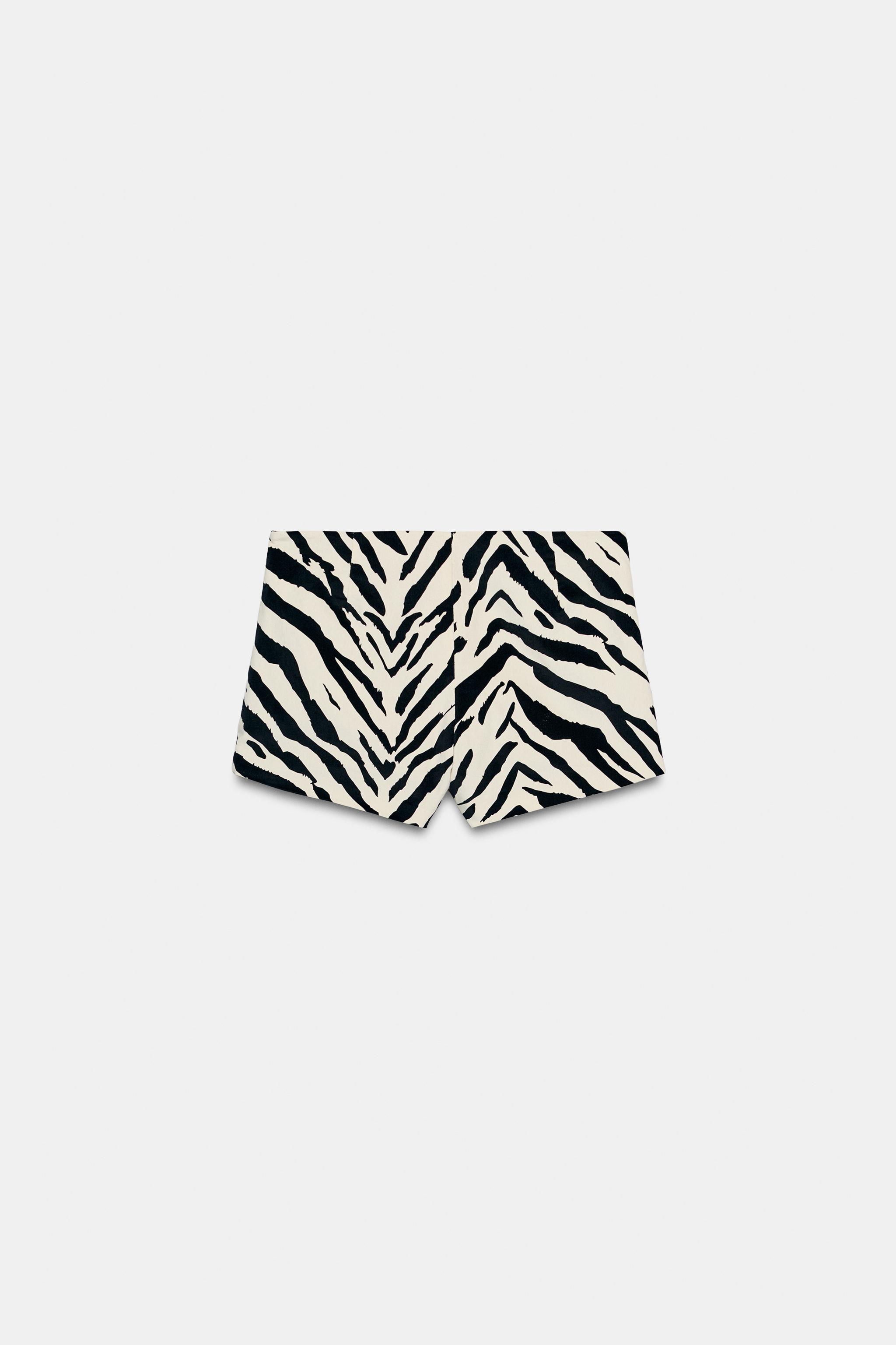 SHORT MINI VELOURS À IMPRIMÉ ANIMAL