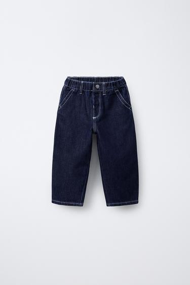 JEANS BAGGY ETIQUETA - Azul de Zara