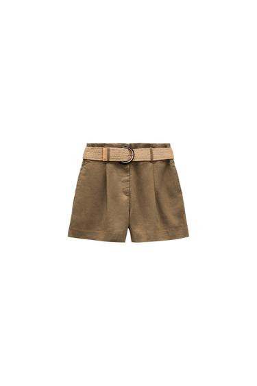 BERMUDA SHORTS WITH RAFFIA BELT