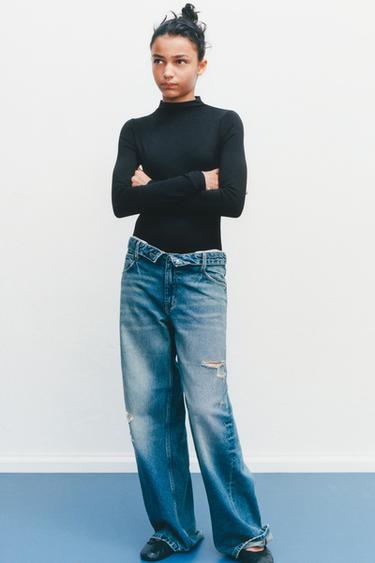 LONG SLEEVE POLYAMIDE BODYSUIT - Black by Zara