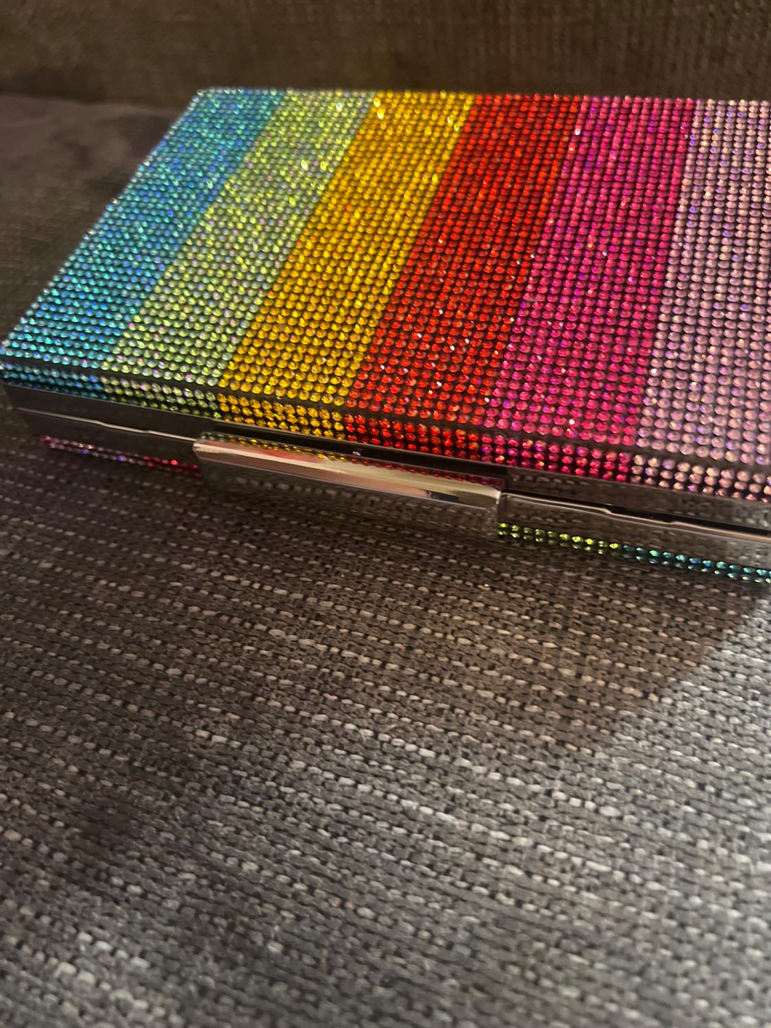 MULTICOLOR RHINESTONE CLUTCH - Image 4