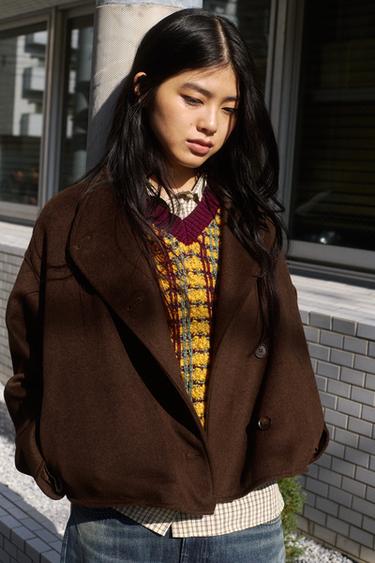 소프트 크로스오버 점퍼 - Zara 다크 브라운