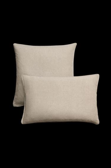Zara LINEN PILLOWCASE - Light beige - Image 0