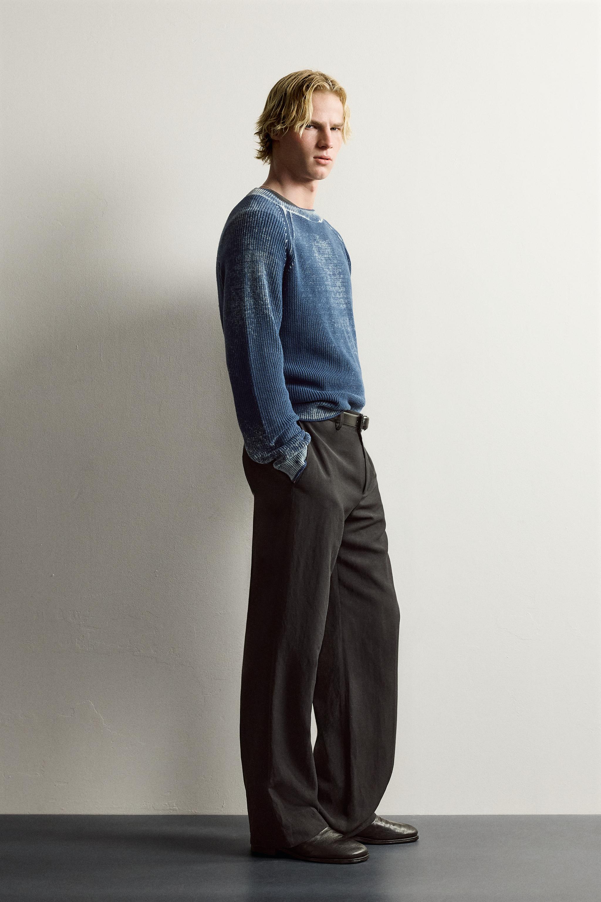 RELAXED FIT WASHED PRINT SWEATER