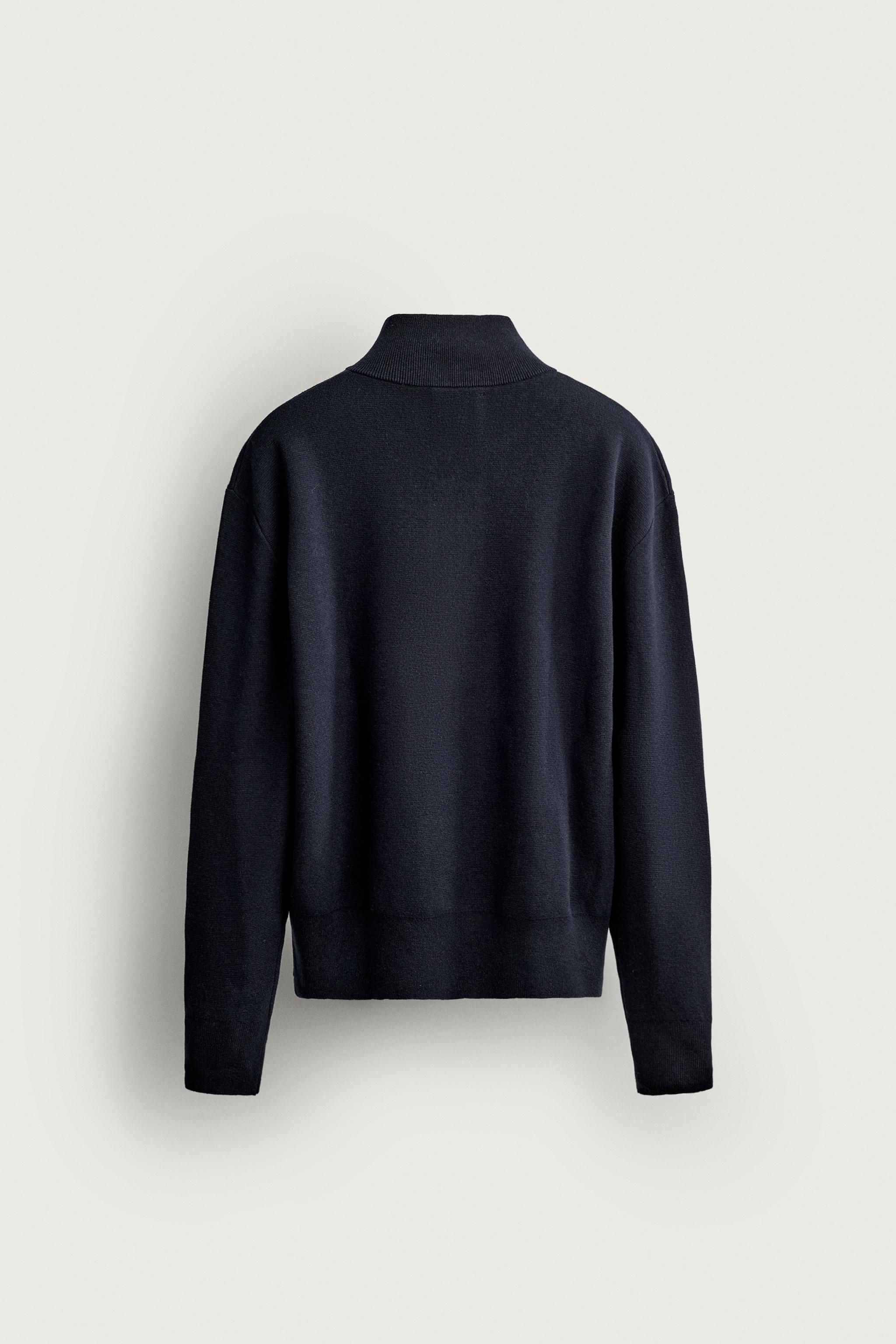 COTTON-WOOL QUARTER-ZIP SWEATER