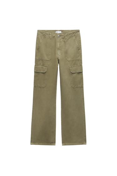 HIGH-RISE STRAIGHT-FIT TRF CARGO TROUSERS