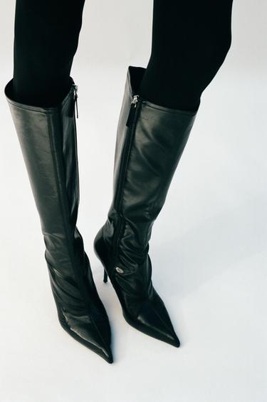 FITTED HIGH-HEEL BOOTS - Black by Zara