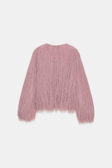 VESTE BOMBER À FRANGES - Lilas de Zara - Image 7