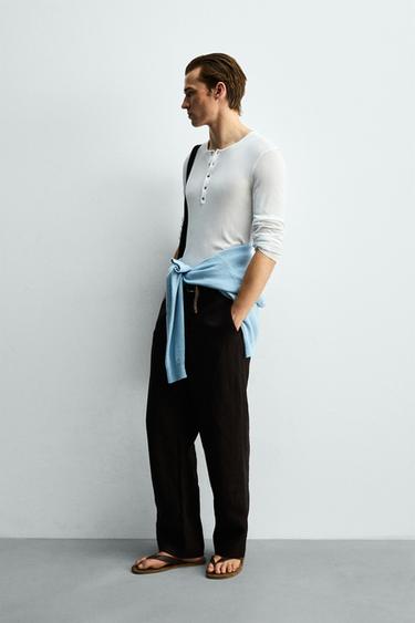 HAUT À COL TUNISIEN STRUCTURÉ EN VISCOSE - Blanc de Zara - Image 3