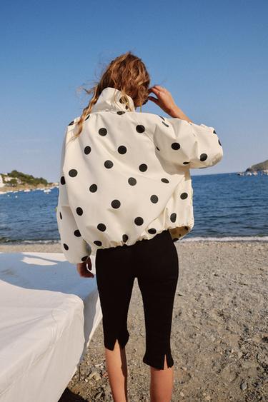 BLOUSON BOMBER À POIS - Blanc de Zara - Image 4