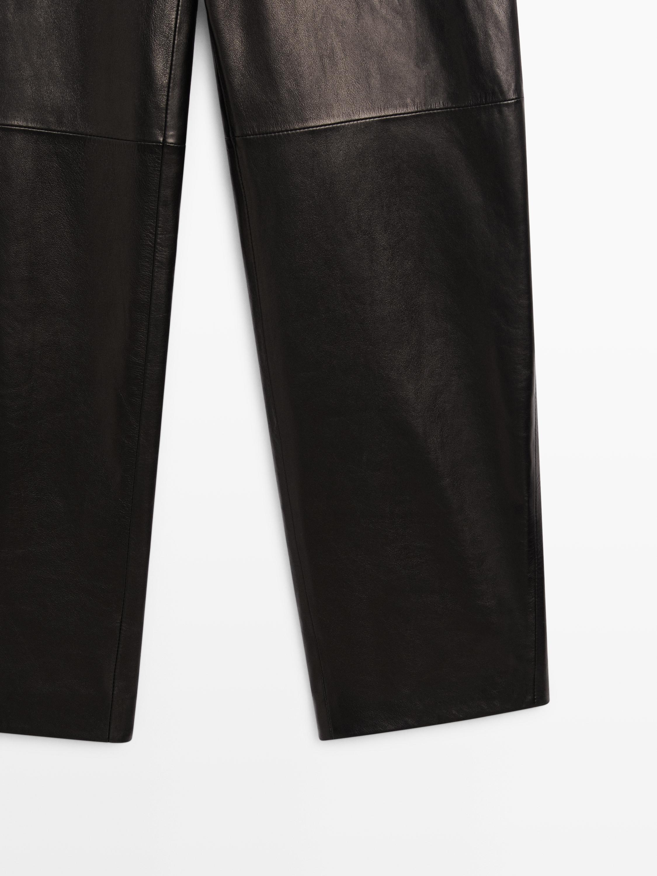 Wide-leg nappa leather trousers - LIMITED