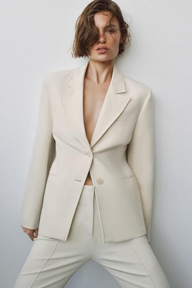 FITTED BLAZER ZW COLLECTION - Beige by Zara