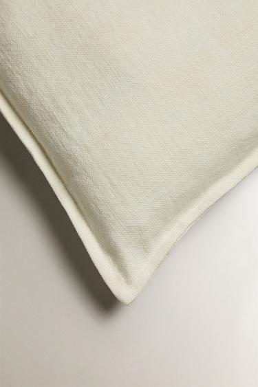 LINEN CUSHION COVER WITH TOPSTITCHING - White by Zara - Image 3