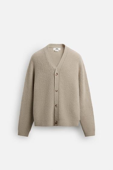LIMITED EDITION TEXTURED CARDIGAN - Beige by Zara - Image 5