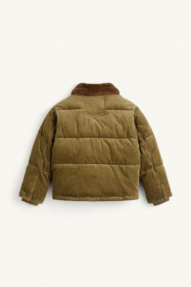 CORDUROY PUFFER COAT - Light beige by Zara