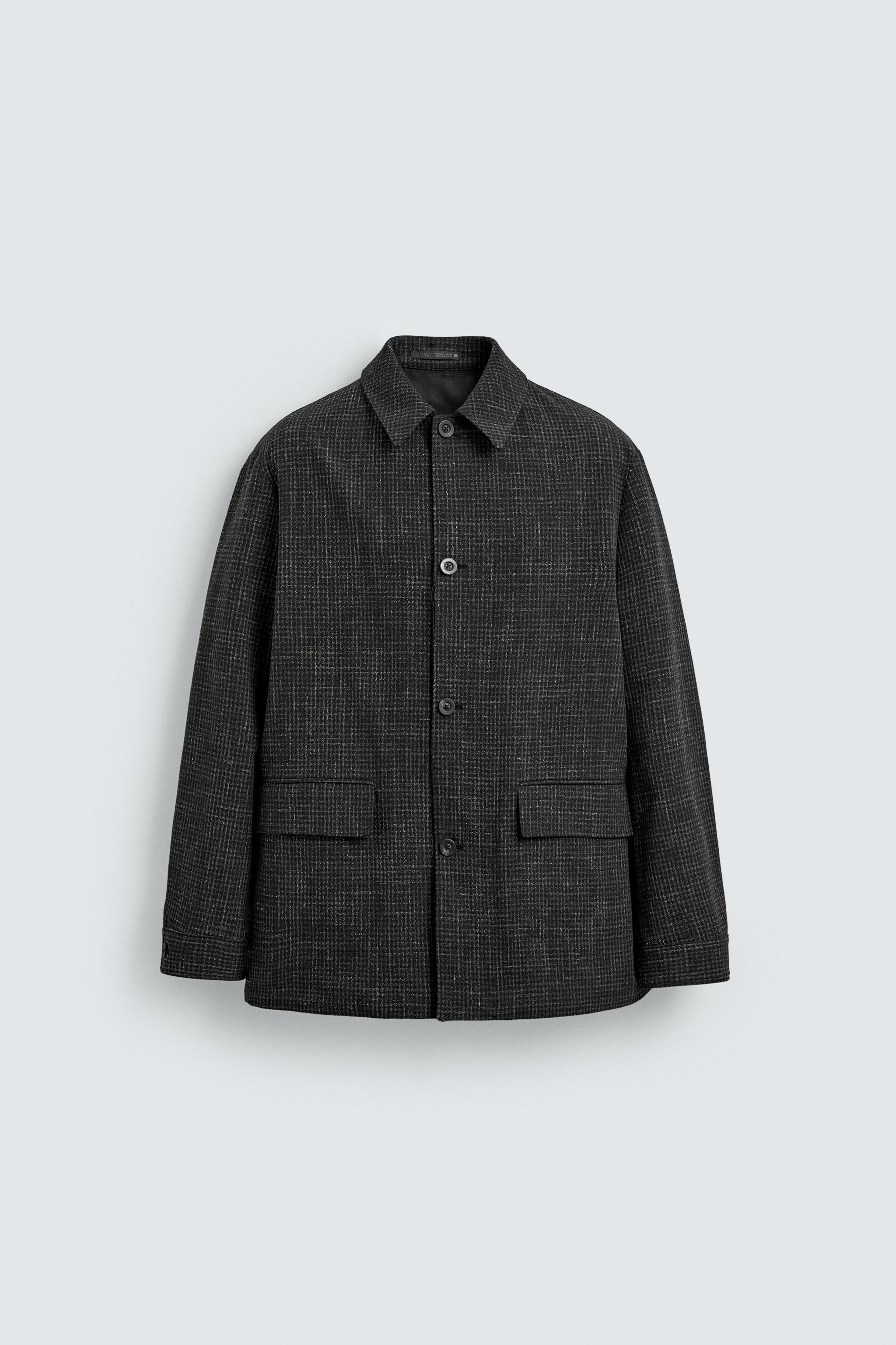 Relaxed FIT Waffle Textured Blazer - Black