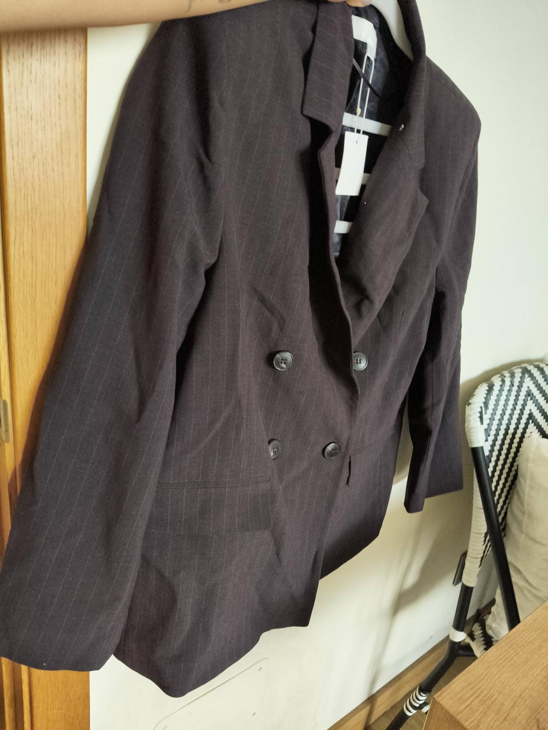 OVERSIZED DOUBLE-BREASTED PINSTRIPE BLAZER - Image 7