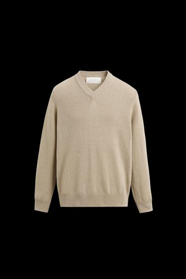 COTTON - LINEN SWEATER - Beige by Zara - Image 0