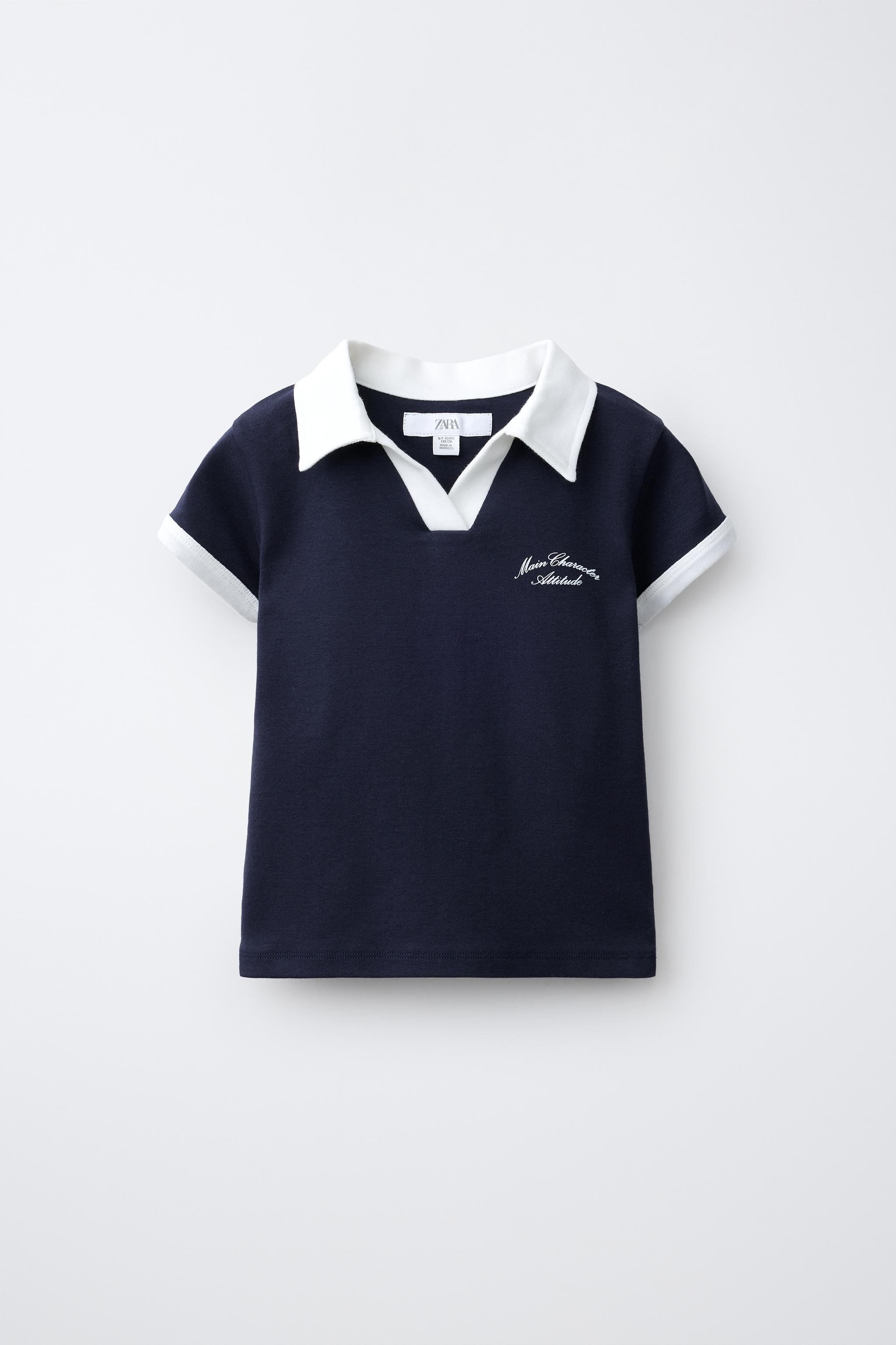 Детские рубашки Zara CONTRAST SPORTY POLO SHIRT — фото 2