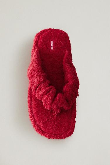 FLAT TERRY SANDALS - Red by Zara - Image 5