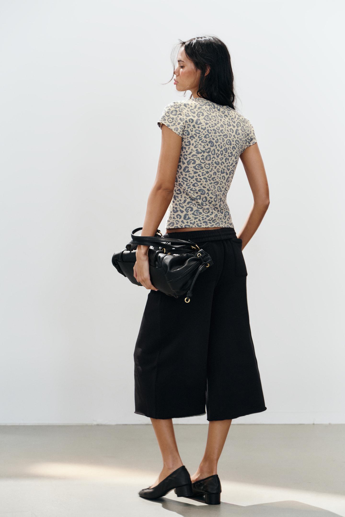 Женская футболка Zara Animal Print, цвет: Леопардовый — фото 3