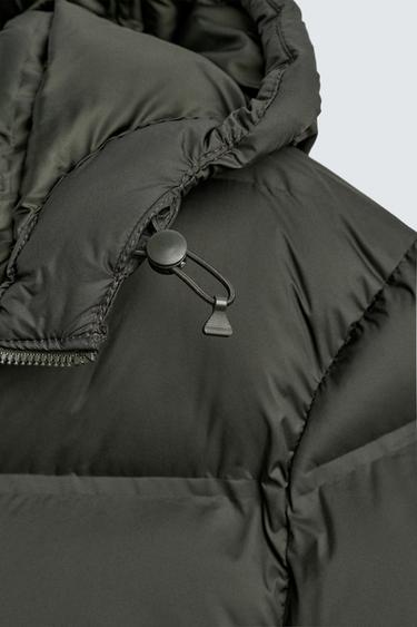 VESTE MATELASSÉE À CAPUCHE DÉPERLANTE - Vert de Zara - Image 9