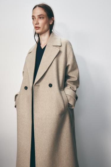 Zara DOUBLE-BREASTED COAT - Beige