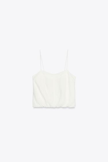 TOP BOULE AVEC LIN - Blanc de Zara - Image 6