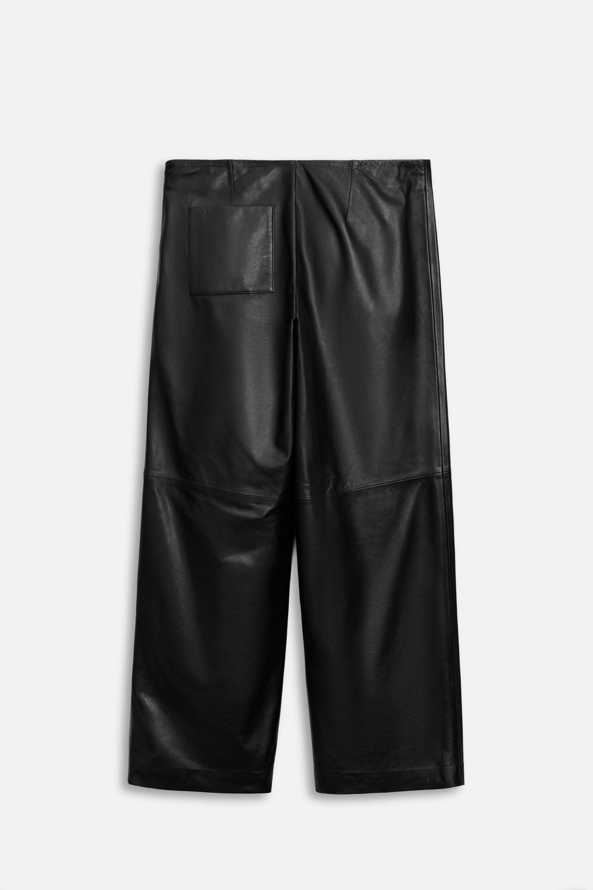 Wide Leg Pants Zara Leather Look Trousers Zara Leather Pants