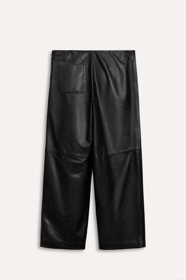 PANTALON EN CUIR À NERVURES 50E ANNIVERSAIRE - Noir de Zara - Image 3