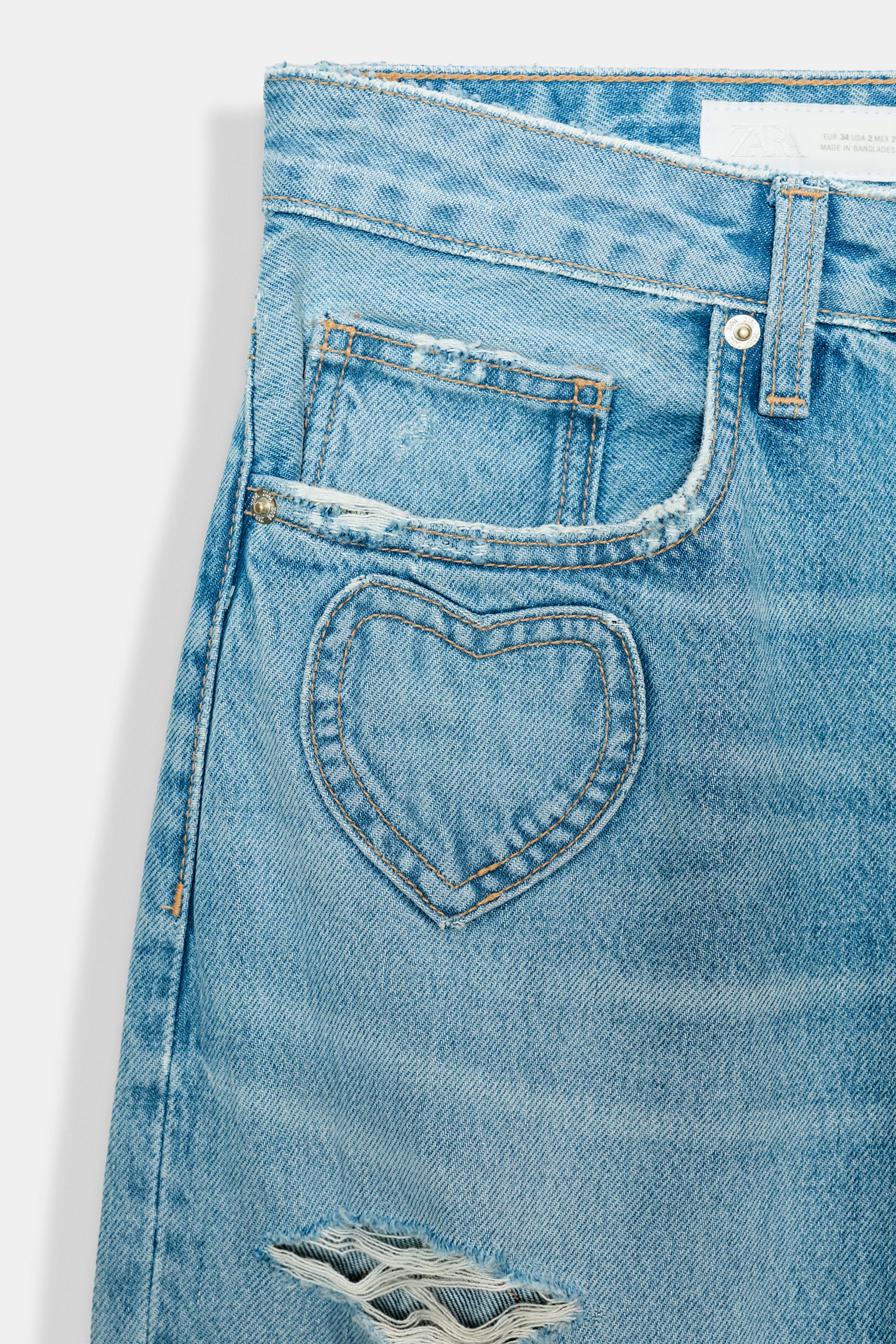 JEANS TRF BOYFRIEND CŒURS TAILLE NORMALE