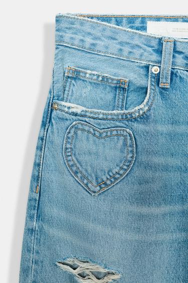 JEANS TRF BOYFRIEND CŒURS TAILLE NORMALE - Bleu de Zara - Image 5