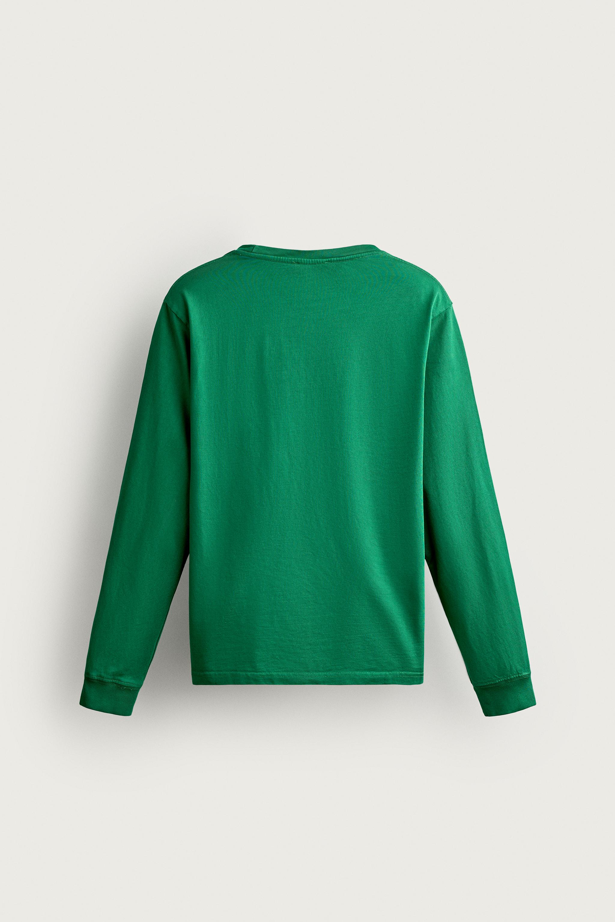 Zara RELAXED FIT UZUN KOLLU T-SHIRT görsel 7
