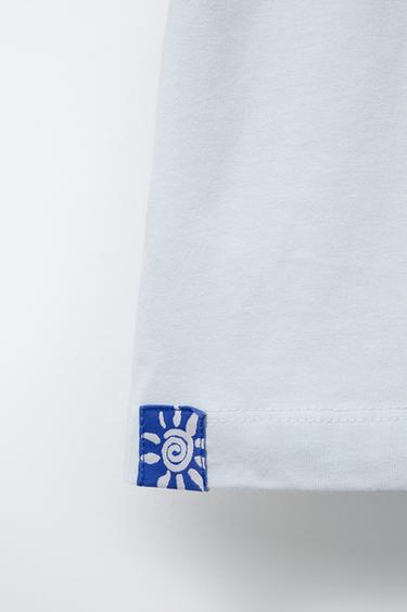 SLOGAN PRINT T-SHIRT - Sky blue by Zara - Image 3