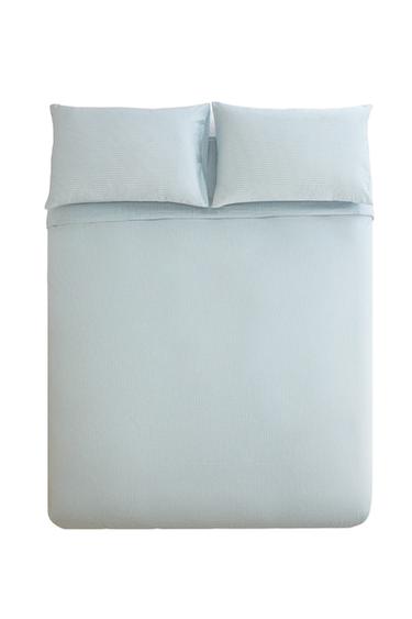 STRIPED FADED SATEEN DUVET COVER (300 THREAD COUNT) - Blue by Zara