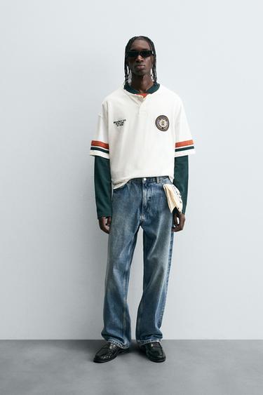 CAMISETA  PARCHE RUGBY - Blanco roto de Zara - Imagen 0