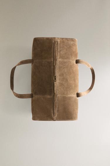 SAC DE VOYAGE CUIR - Vert kaki de Zara - Image 3